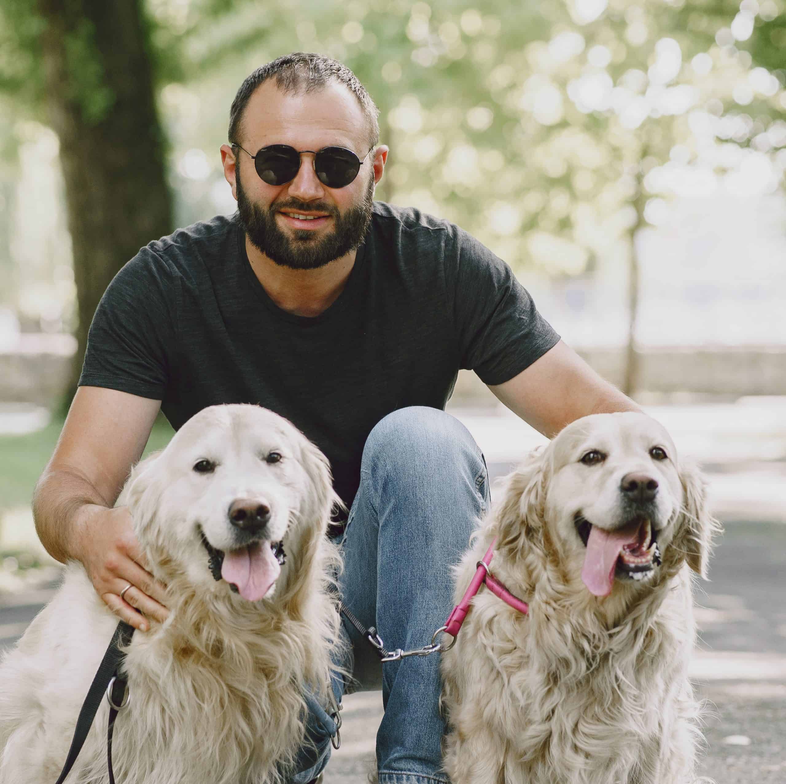 Craig and his dogs, Daisy and Duke