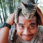 Mike and his cat, Whiskers